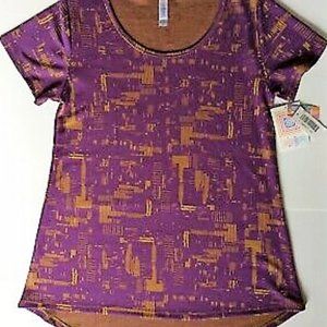 Lula Roe Classic T-Purple w/Gold (XS) NWT